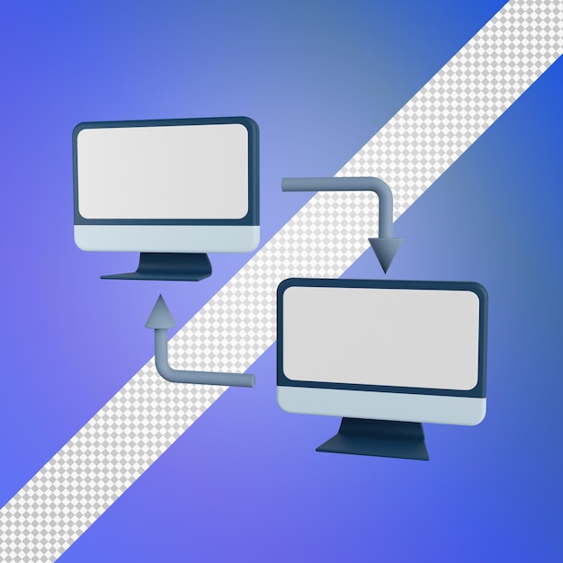 computer data transfer 3d illustration