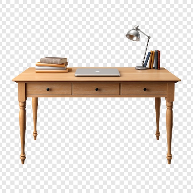 PSD computer desk isolated on transparent background