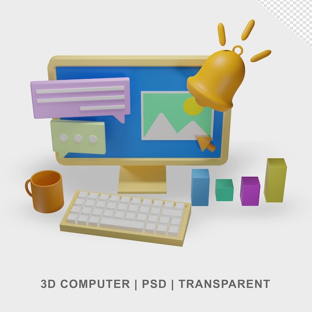 Computer Desktop 3d Transparent no Background