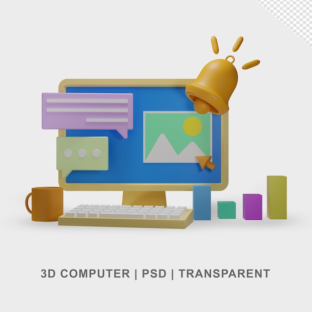Computer Desktop 3d Transparent no Background