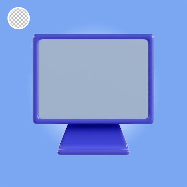 Computer desktop business icon 3d illustration