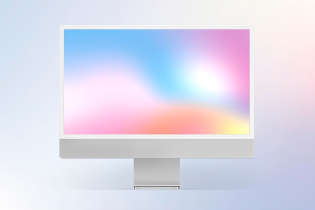 Computer desktop screen mockup psd gray digital device minimal style