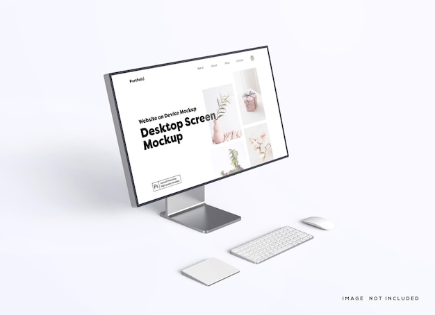 Computer Desktop Screen Workstation Mockup