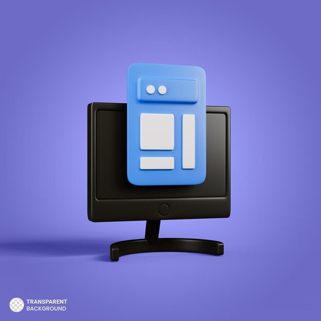 PSD computer gebruikersinterface pictogram geïsoleerde 3d render illustratie