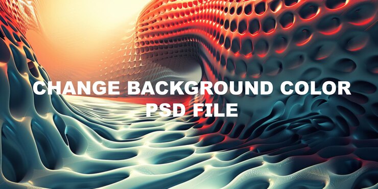 PSD a computer generated image of a wave with a red and blue background