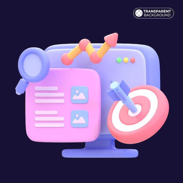 Computer illustration of doing digital marketing with seo