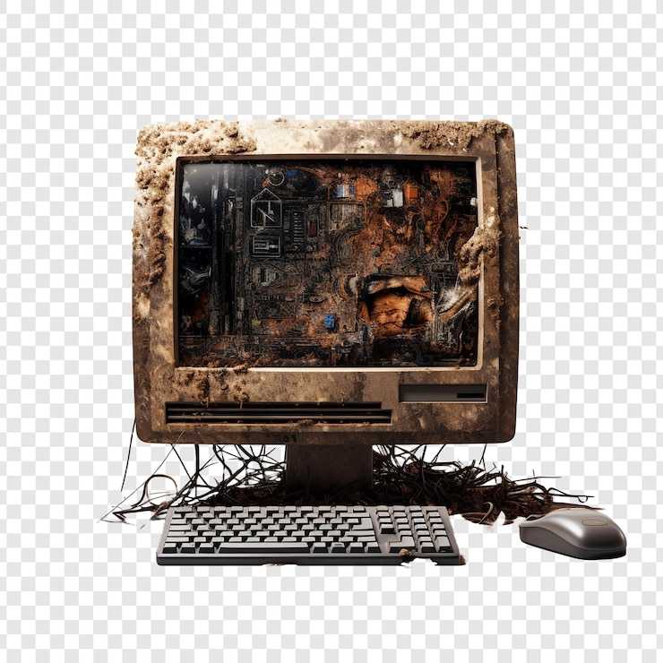 PSD computer isolated on transparent background
