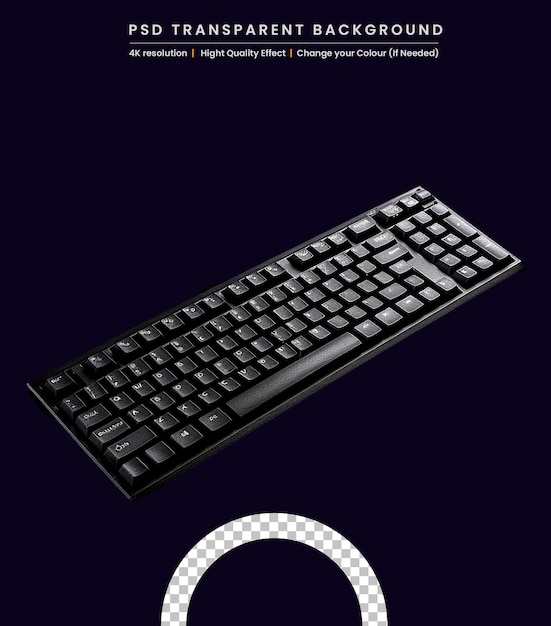Computer keyboard and mouse isolated on Black background