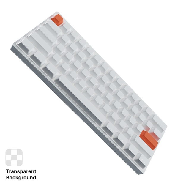 a computer keyboard with a red button on the bottom