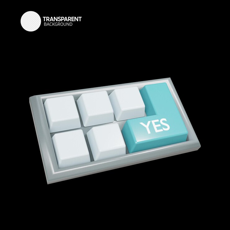 PSD a computer keyboard with the word yes on it