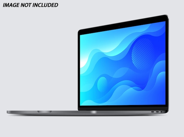 Mockup di vista prospettica per computer portatile per sviluppatori di grafica web e app