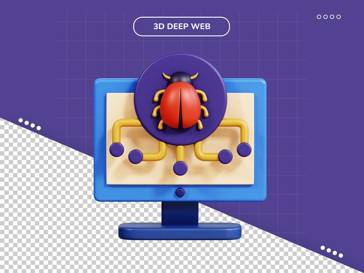 PSD computer malware 3d icon