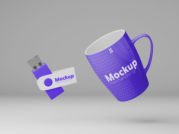 PSD computer merchandising mockup design