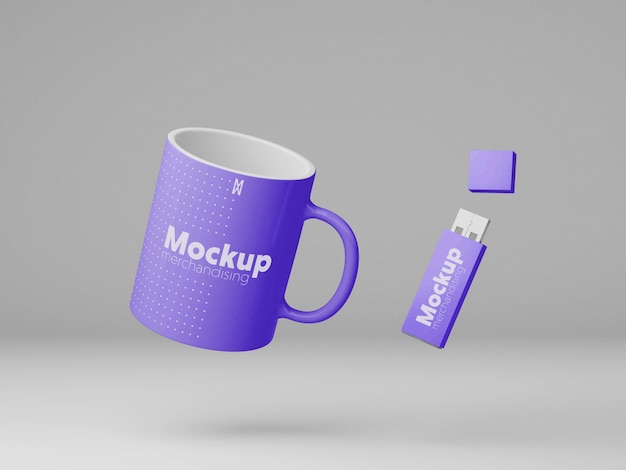 Computer merchandising mockup design