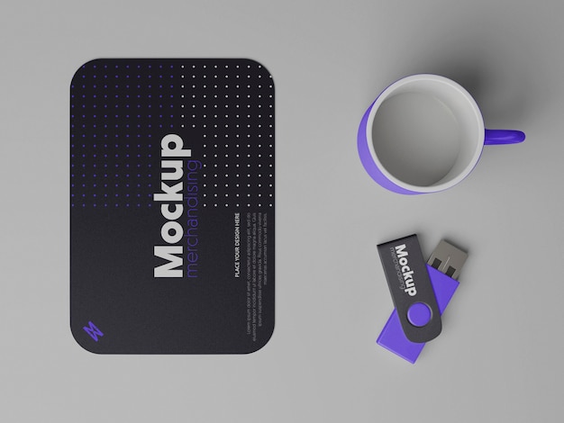 Progettazione di mockup di merchandising per computer