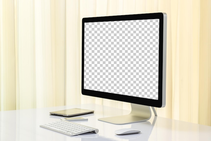 PSD computer mockup arrangement