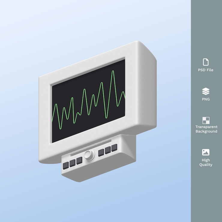 PSD a computer monitor cardiogram