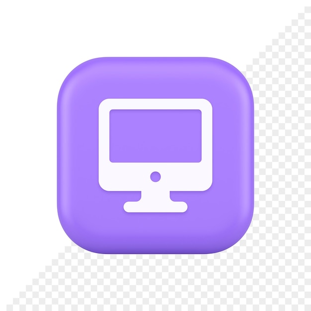 PSD コンピューター モニター接続ボタン サイバー スペース デジタル技術 3 d 現実的なアイコン