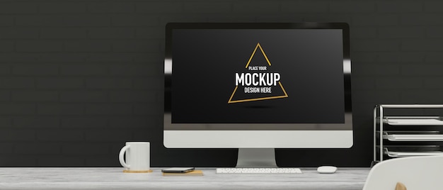 PSD computer monitor with mockup screen