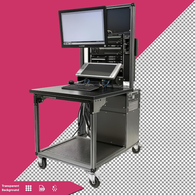 PSD un monitor di computer con sfondo rosa con sfondo bianco