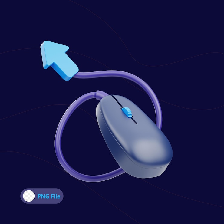 PSD computer mouse 3d illustration