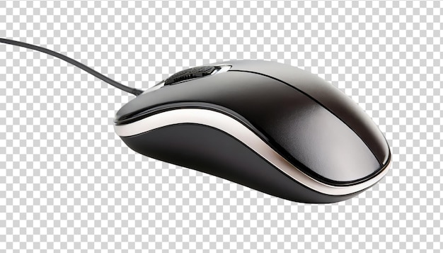 PSD computer mouse isolated on transparent background