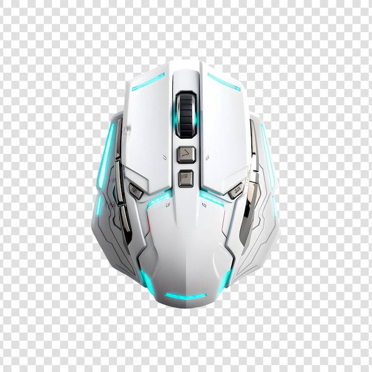 PSD computer mouse isolated on transparent background