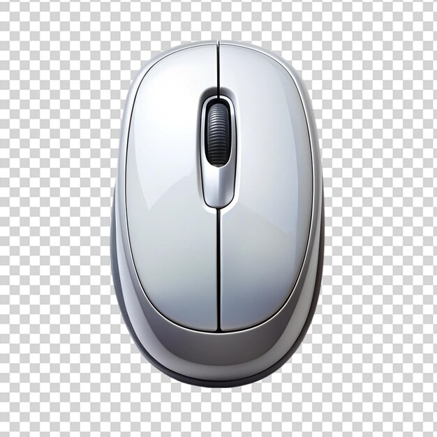 Computer mouse top view clipping path isolated on transparent background