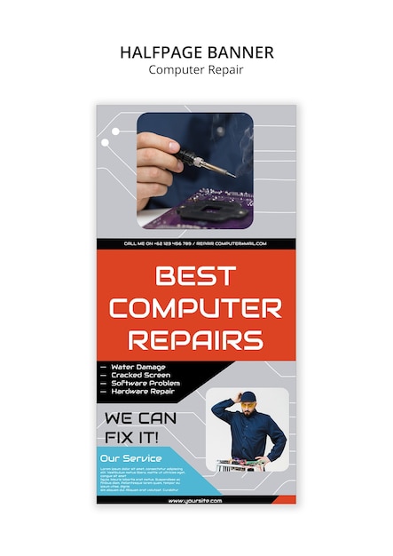 PSD computer repair template design