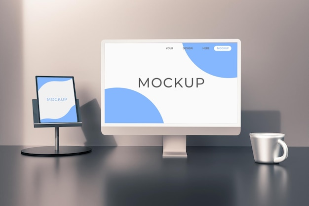 Computer schoon mockup