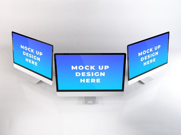 PSD computer screen mockup display mockup pc mockup lcd mockup all in one mockup tv screen isolated