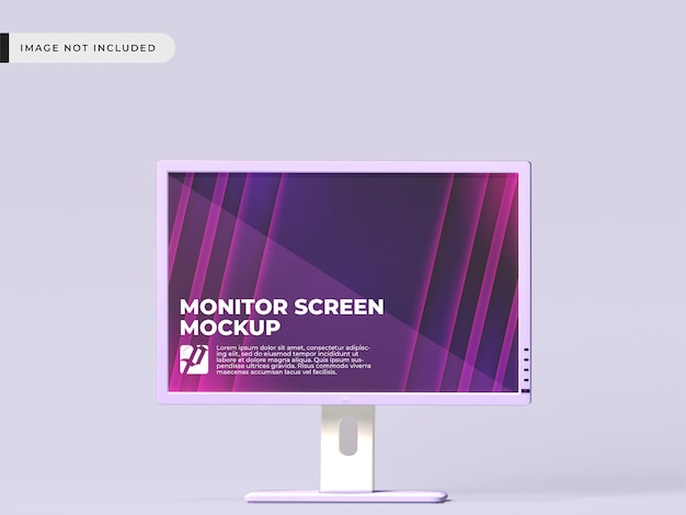 PSD computer screen on purple background mock up