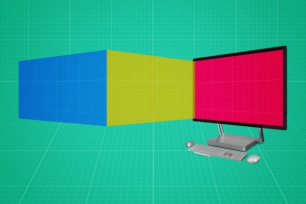 PSD コンピュータ画面のモックアップ