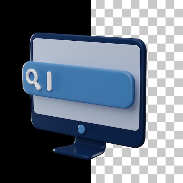 Computer search 3d icon