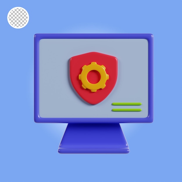 Computer security business icon 3d illustration