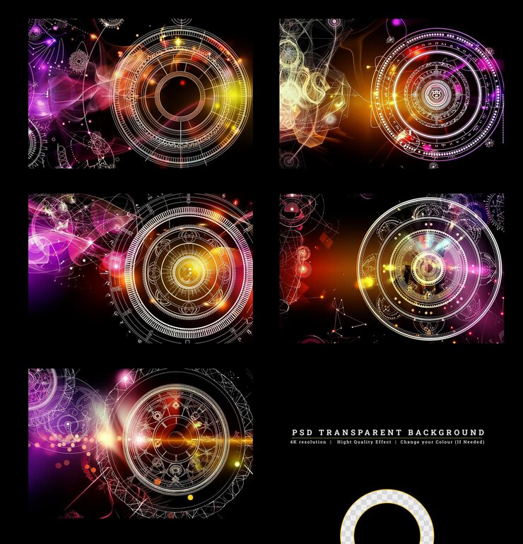PSD computer speed arrow abstract hologram hitech on transparent background