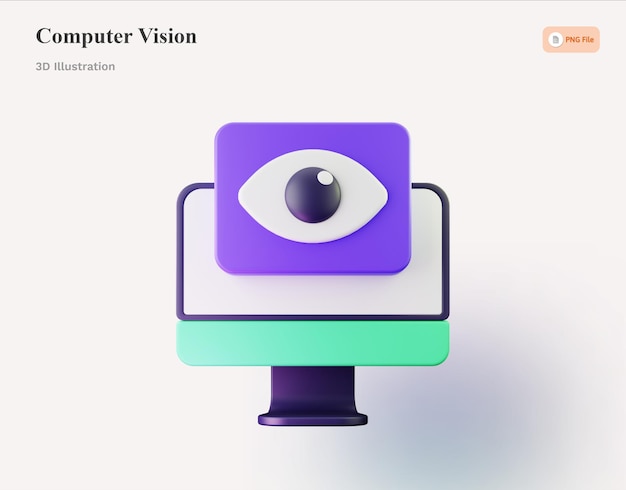 컴퓨터 비전 3D 일러스트레이션