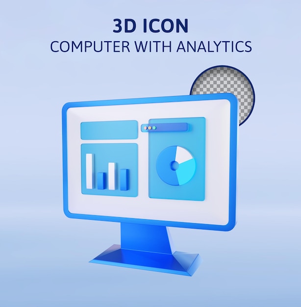 компьютер с аналитикой 3d рендеринга иллюстрации