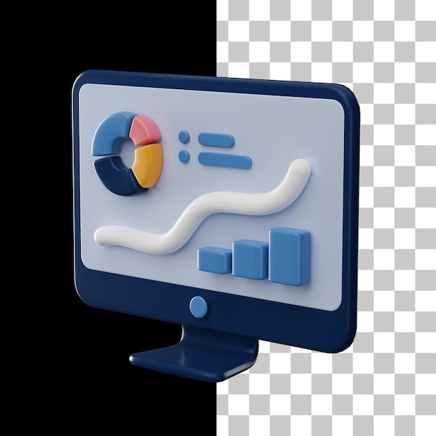 PSD computeranalyse 3d-pictogram