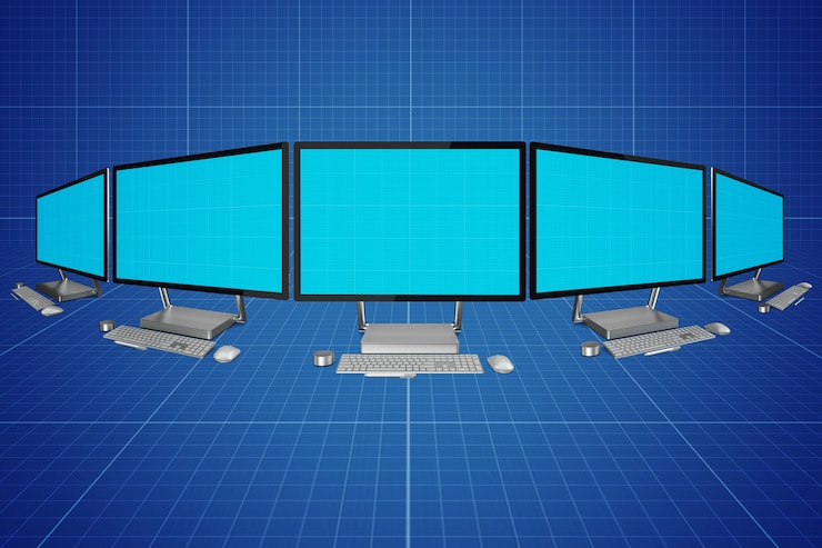 PSD computers mockup