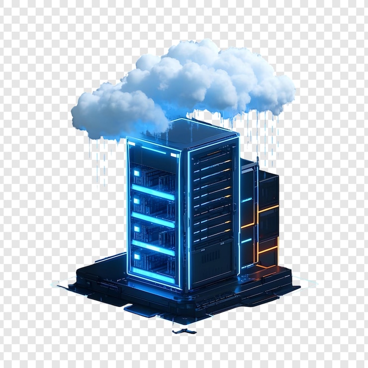 PSD computerserver rack geïsoleerd op een doorzichtige achtergrond