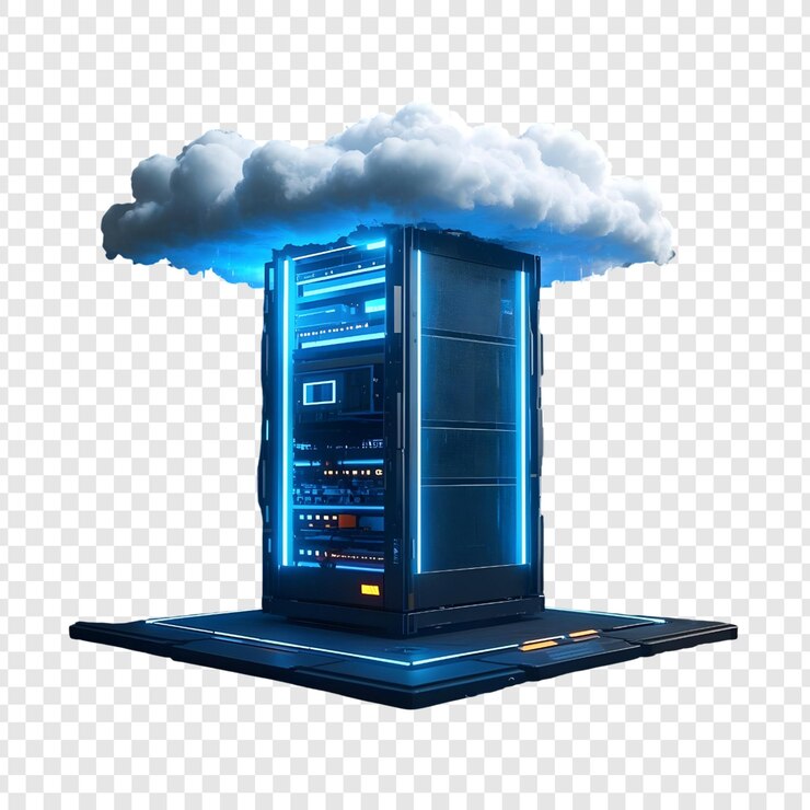 PSD computerserver rack geïsoleerd op een doorzichtige achtergrond