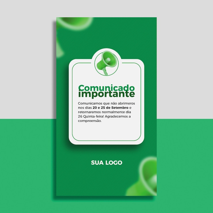 PSD comunicado para stories