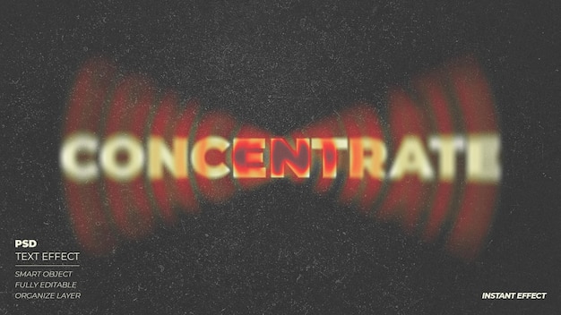 Concentrate text effect