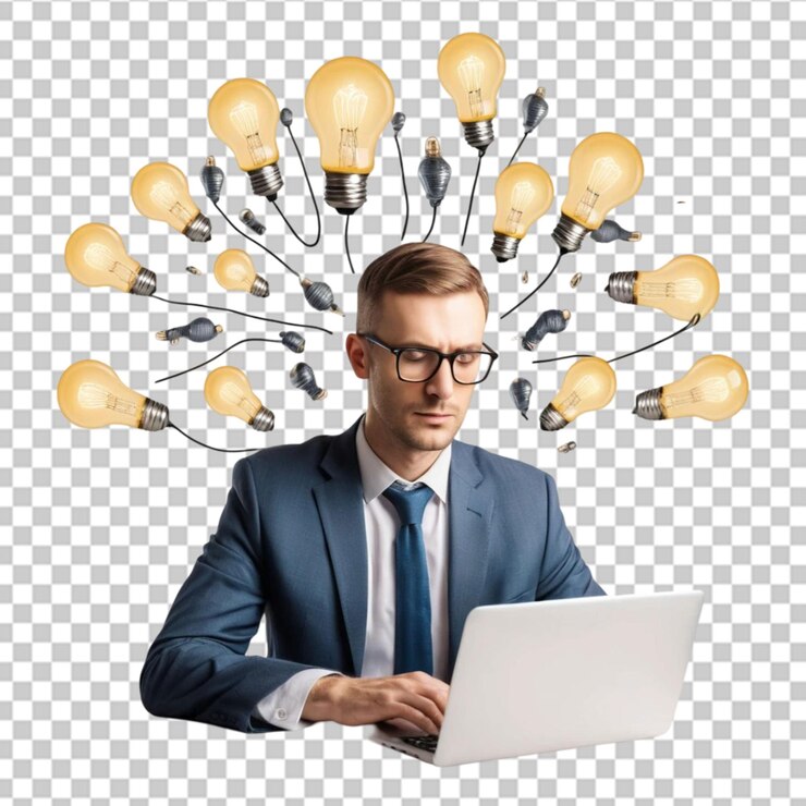 PSD concentrated businessman