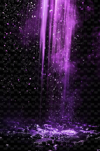 PSD concentrated radiant downpour with vibrant steam and purple png neon light effect y2k collection