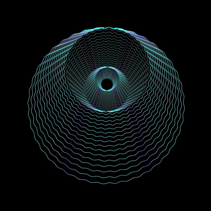 PSD concentric circles optical illusion with light effect