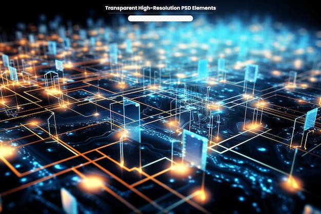 PSD concetto di centro di elaborazione di grandi quantità di dati cloud database server stazione energetica futuro