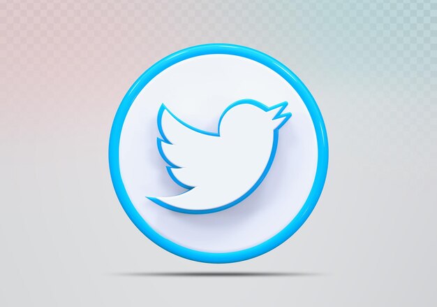 Concept icon 3d render twitter