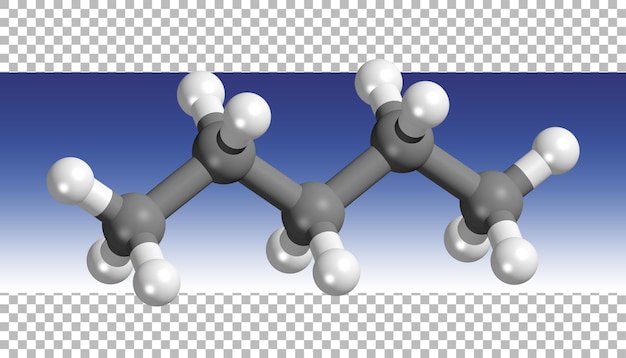 透明な背景を持つ分子3dレンダリングの概念。